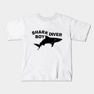 Shark diver boy Kids T-Shirt